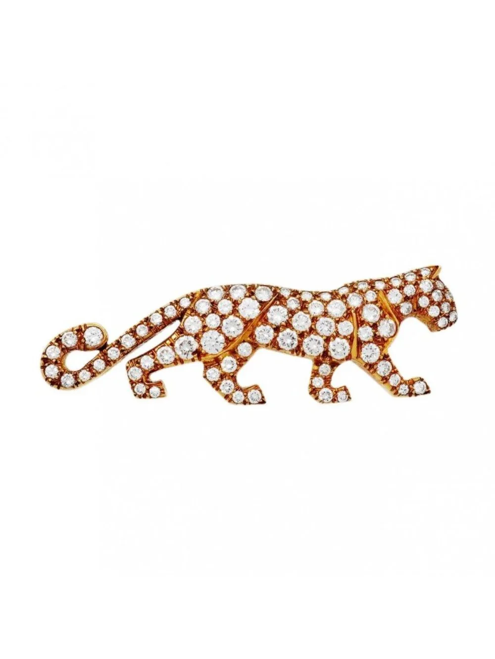 Cartier Pin Brooch Mahango Panthere 18K Yellow Gold Diamond